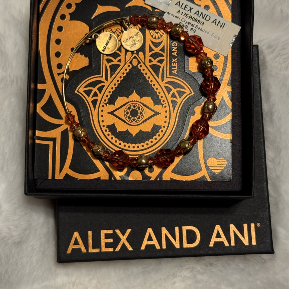 Alex and Ani Gold and Pink Swarovski Crystal Bracelet